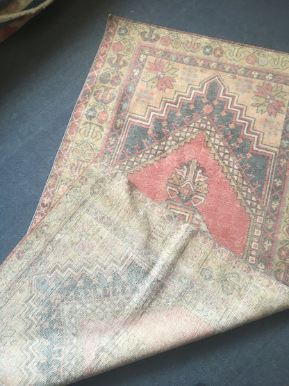 4x7 feet vintage bedroom rug, handmade turkish large kitchen carpet, oushak living room etnique rug, pink lounge wide rug, gray wool kid rug