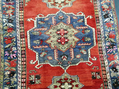 High Wool Pile Antique RUG 4 x 5.6 TURKISH Oushak Rug Vintage Oushak Rug Hand Made Rugs Vintage Turkish Rug Antique Oriental Rug 4x6