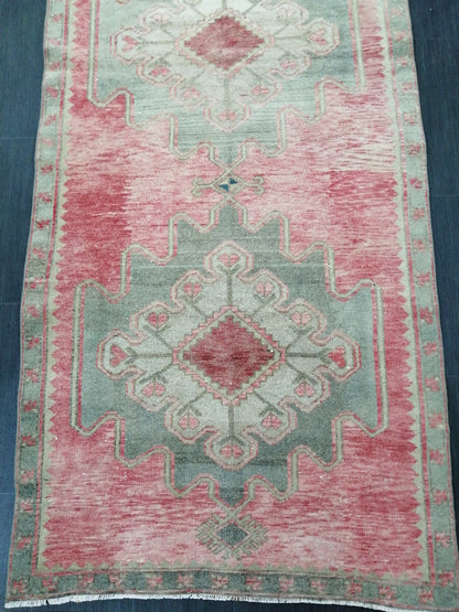 Oushak Runner Rug 3.6 x 10 Vintage Runner Rug Hallway Runner Rug Kitchen Runner Rug Wool Runner Rug Wool Oushak Rug Turkish Runner Rug