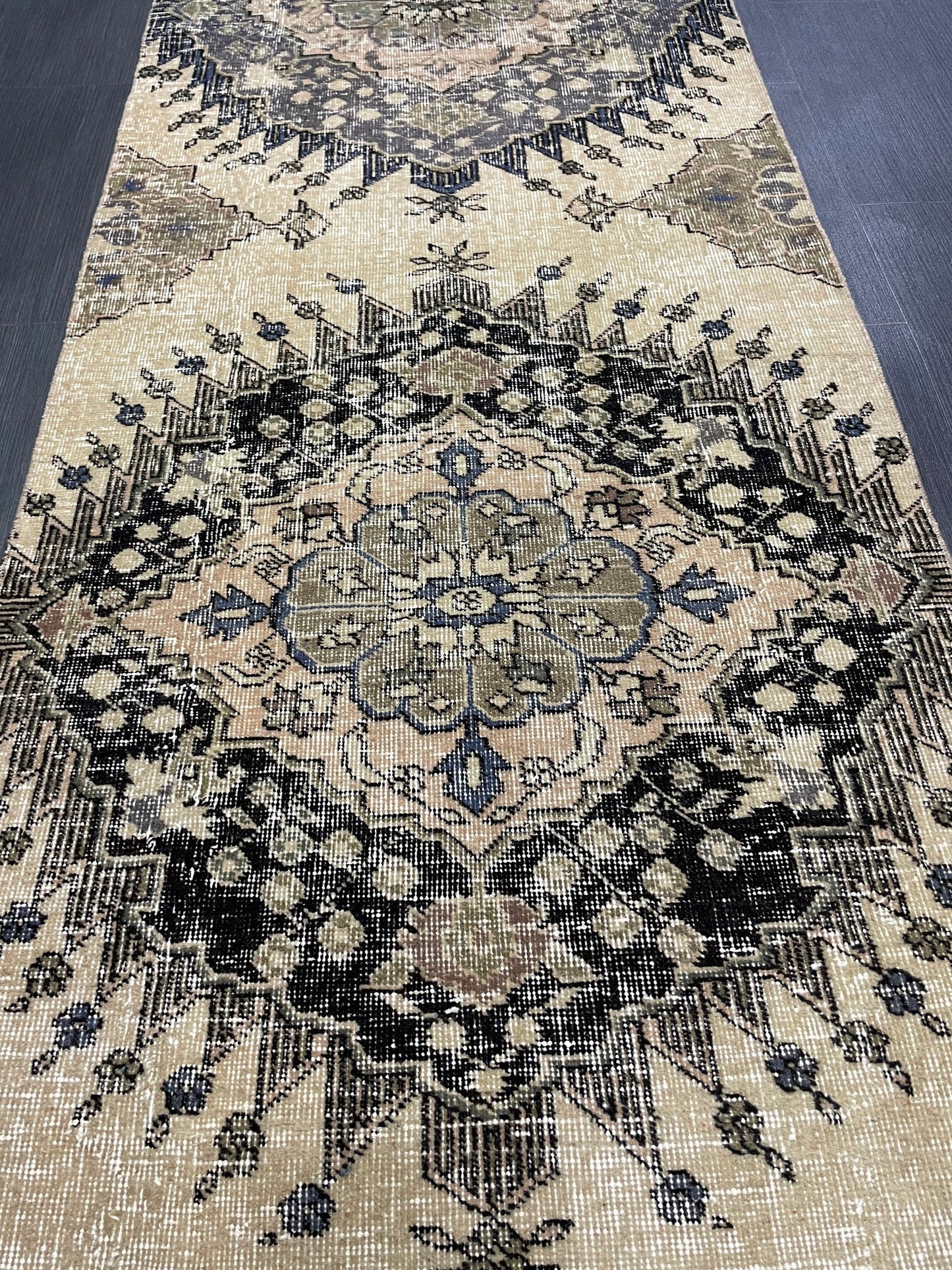 Vintage Oriental Runner Rug Muted Turkish Runner Rug 2.8 x 13 Handmade Vintage Runner Rug Hallway Runner Rug Muted Runner Rug