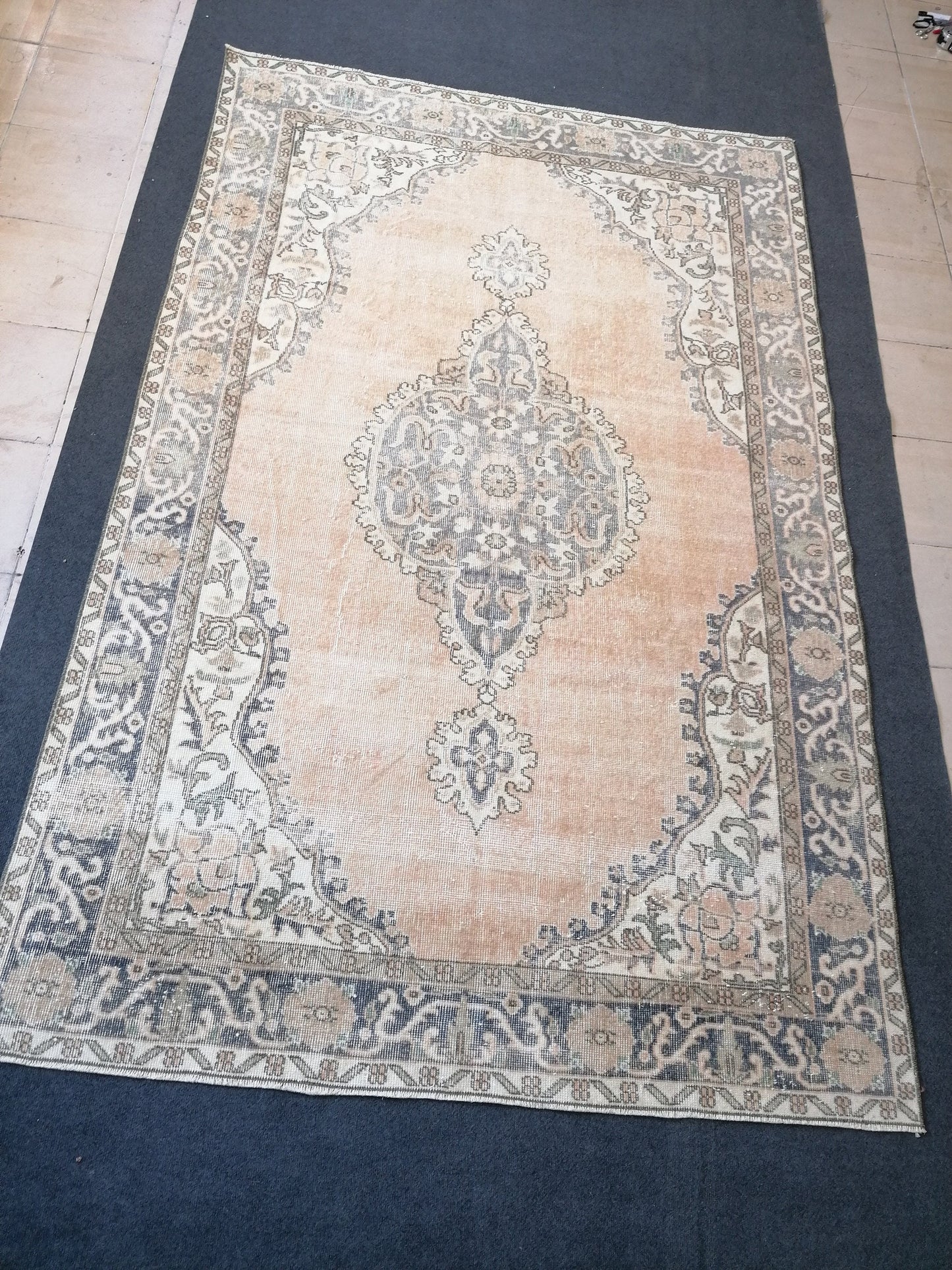 5.8 x 8.10 large oushak rug turkish rug vintage wool oushak rug handmade rugs