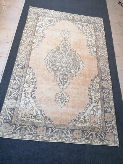 5.8 x 8.10 large oushak rug turkish rug vintage wool oushak rug handmade rugs