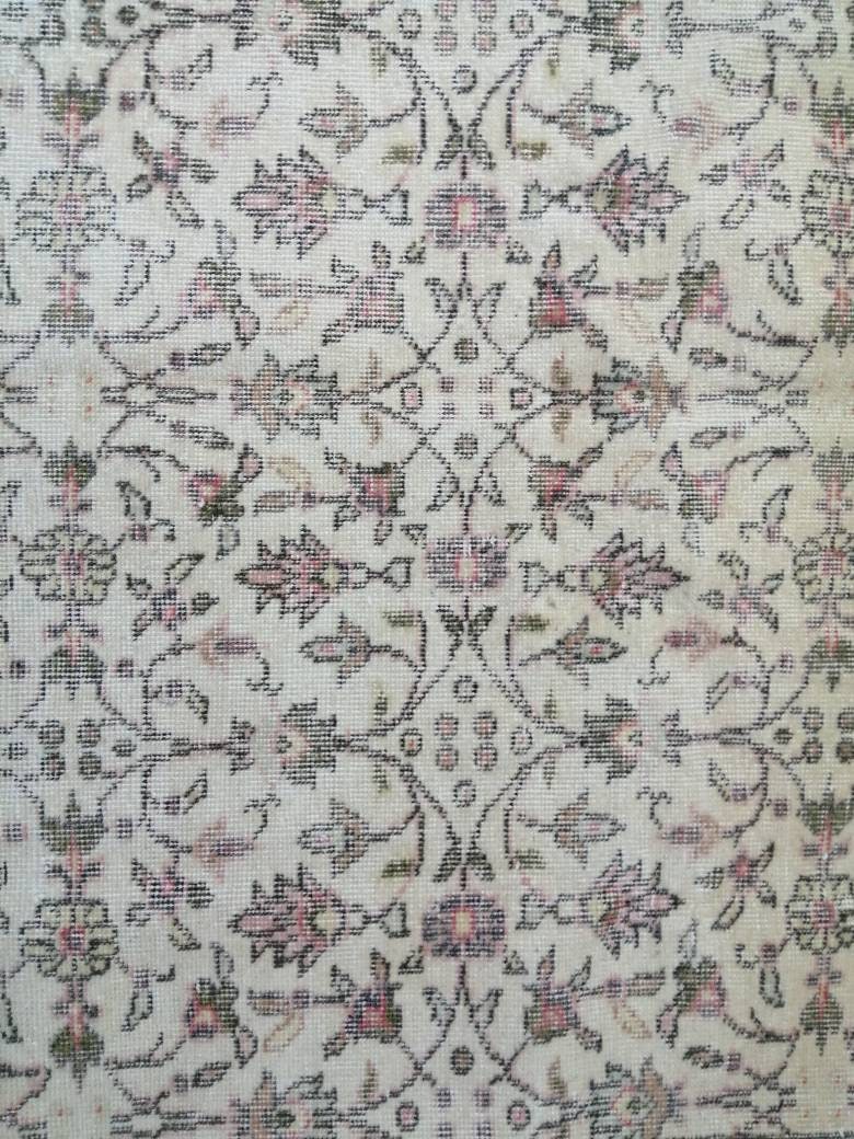 Large TURKISH Rug 4.9 x 9.7 Vintage Oushak Runner Rug Vintage Runner Rug Wool Oriental Rug Hand Made Rugs Floral Rug