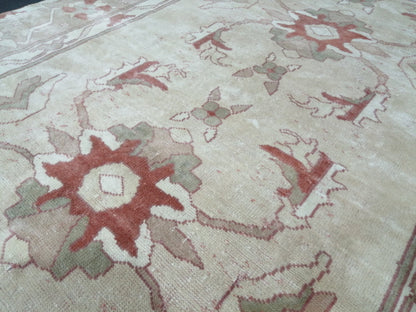 5.9 X 8.6 OUSHAK RUG TURKISH Oushak Rug Vintage Oushak Runner Rug Vintage Runner Rug Wool Oushak Rug Hand Made Rugs Vintage Turkish Rug