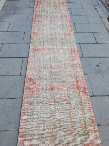 Extra Long Distressed Runner Rug 2.4 x 23 Long TURKISH Runner Rug XL Vintage Runner Rug Oriental Runner Rug Staircase Runner rug Handmade