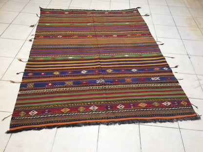 Flat Weave Rugs, Hand Made Rug, Oushak Rug, Flatweave Rustic Rug, Bohemian Rug, Turkish Rug, Farmhouse Rug, Vintage Rug, Wool rug