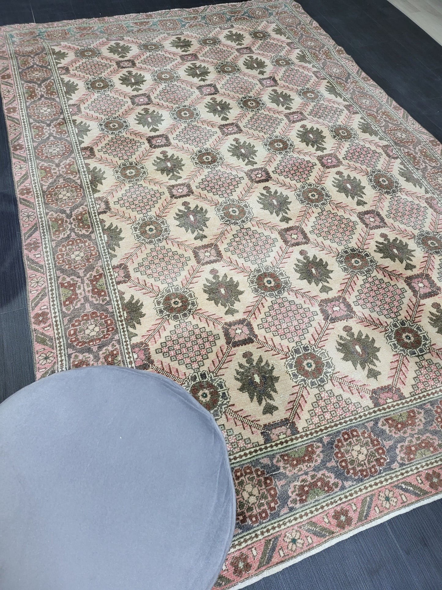 Antique Fine Knotted Rug, 5.3 x 8.2 Vintage Rug, Turkish Wool Rug, Oushak Rug Fine Rug, Hand Knotted Rug, Persian Rug, Handmade Rug