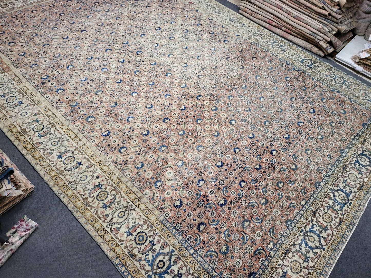 Antique Oushak RUG, Anatolian 9 x 12.6 Rug, Turkish Rug, Hand Knotted Rug, Vintage Wool Rug, Handmade Rug, Large Persian Rug