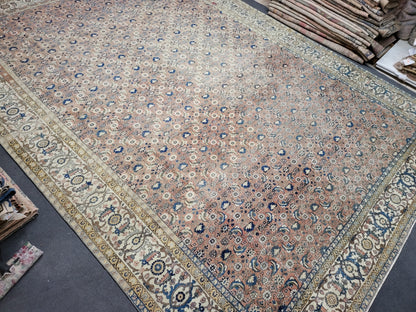 Antique Oushak RUG, Anatolian 9 x 12.6 Rug, Turkish Rug, Hand Knotted Rug, Vintage Wool Rug, Handmade Rug, Large Persian Rug