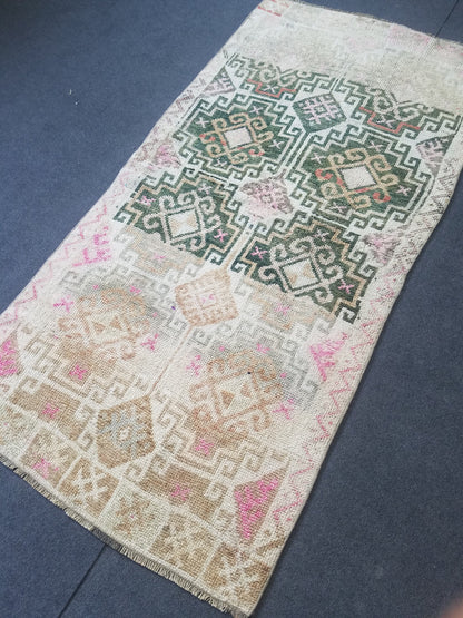 3.4 x 6.8 Vintage wool rug, oushak rug, unique handmade rug kitchen rug bohemian rug traditional rug