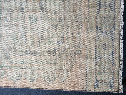 11 x 2.8 Low Wool Pile Oushak Runner Rug Turkish Runner Rug Vintage Runner Rug Hallway Runner Rug Kitchen Runner Rug Wool Runner Rug Wool