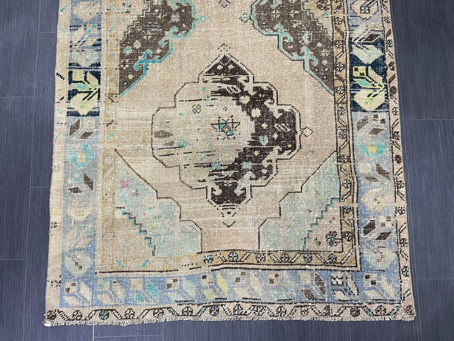 Muted 3.6 x 6 Rug Handmade Rug, Oushak Rug, Rustic Rug Hand Knotted Rug, Rug Runner, Turkish Rug, Farmhouse Rug, Vintage Rug, Wool rug