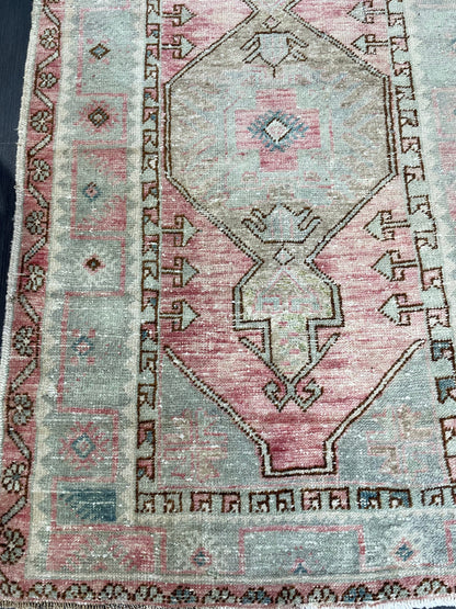 Handmade Rug, Hand Knotted 3x5.4 Rug, ShabbyChic Rug,Rustic Rug, OUSHAK Rug, Turkish Rug, Farmhouse Rug,Vintage Rug, Minimalist Rug