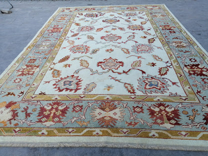 9 x 12.7 OUSHAK RUG, TURKISH Oushak Rug, Quality Wool Oushak  Rug, Rug, Wool Oushak Rug Hand Made Rugs Made In Turkey Oushak Rug 8x12 9x13