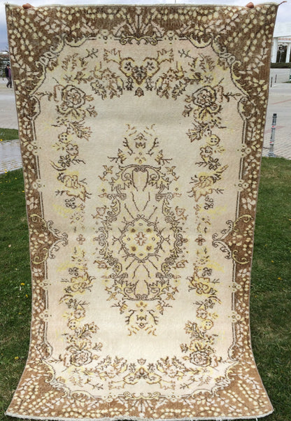 VINTAGE RUGS, TURKISH Rugs, Antique Rug, Oushak antique Rug, Hand woven Rug, Weaving Rug, Muted Rug, Kitchen Rug, Eclectic rug, Wool Rugs