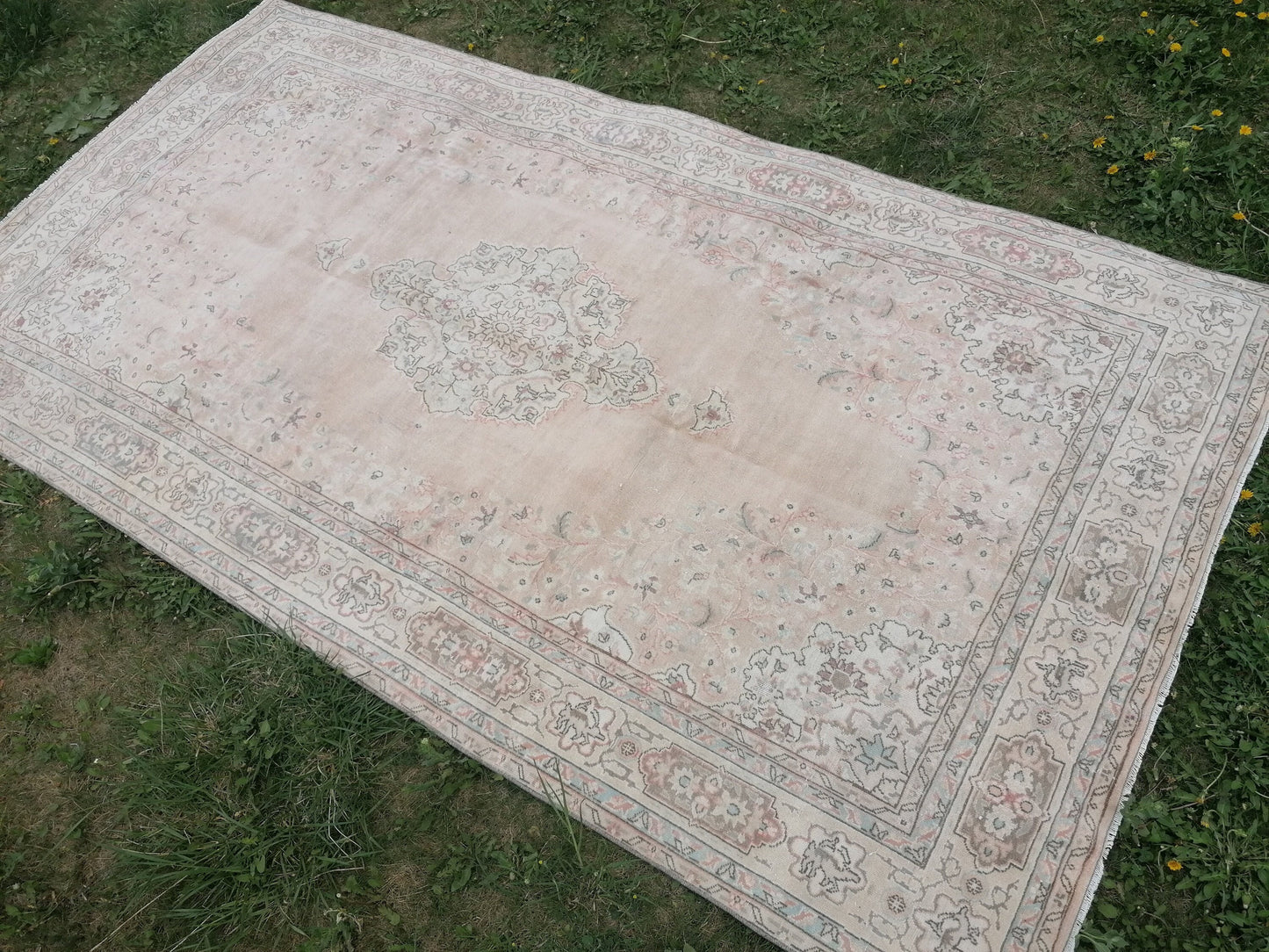 Vıntage rug, turkısh rug, muted vıntage rug, oushak rug, kıtchen rug, area rug 5x9'4