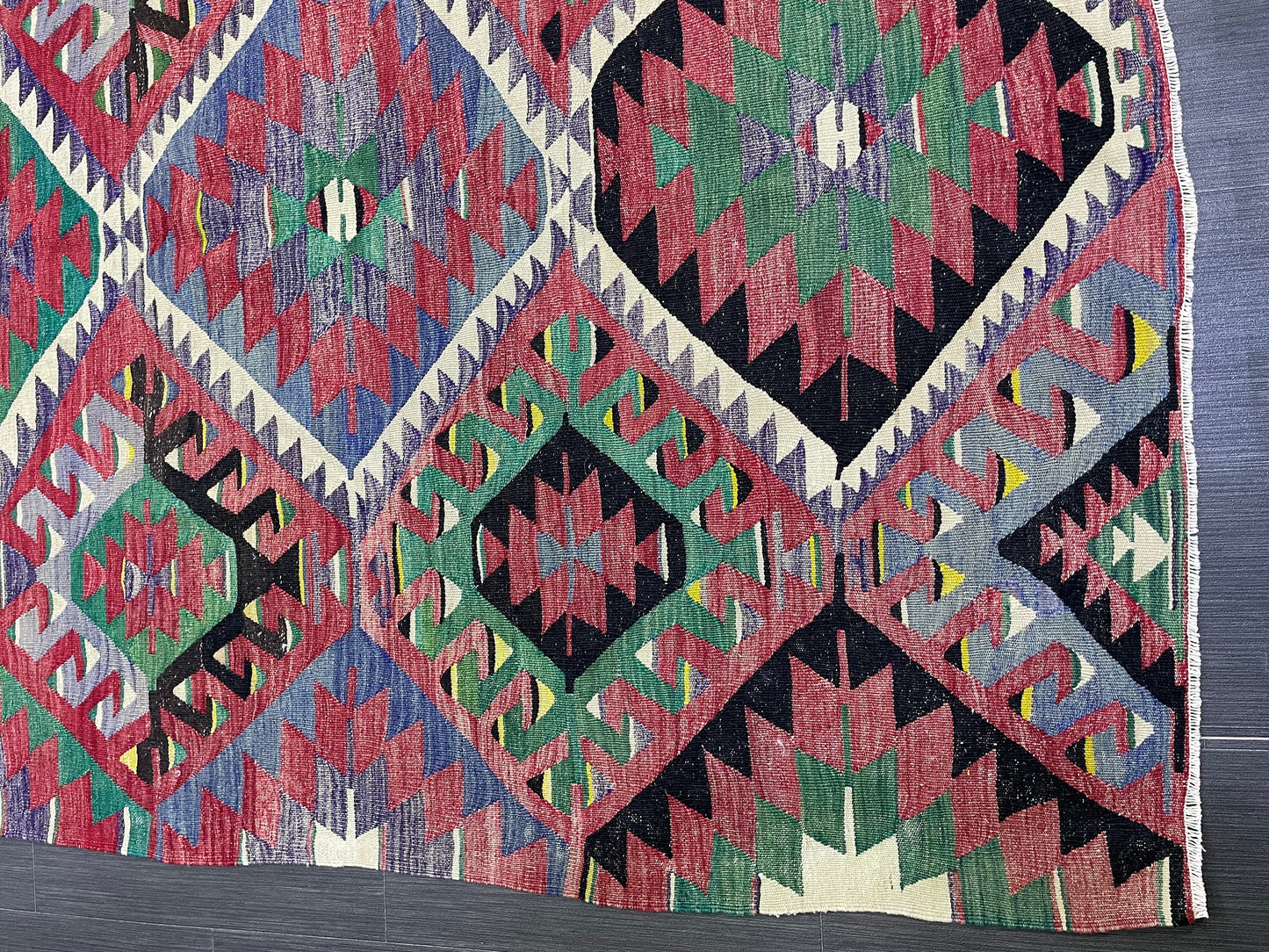 Vintage Handmade 5 x 9.4 Rug, Flatwoven Oushak Rug, Rustic Rug, Flat Weave Rug, Turkish KILIM Rug, Farmhouse Rug, Vintage Wool rug