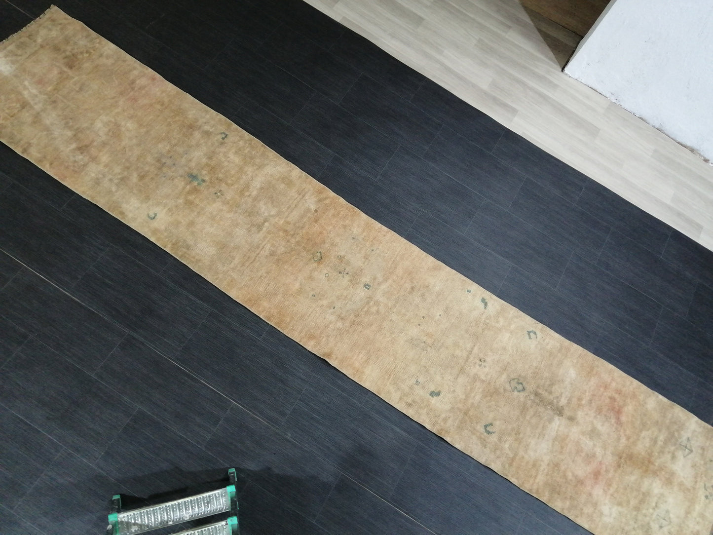 2.3 x 12.3 Muted Oushak Runner Rug Turkish Runner Rug Muted Vintage Runner Rug Washedout  Hallway Runner Rug Kitchen Runner Rug Wool Runner