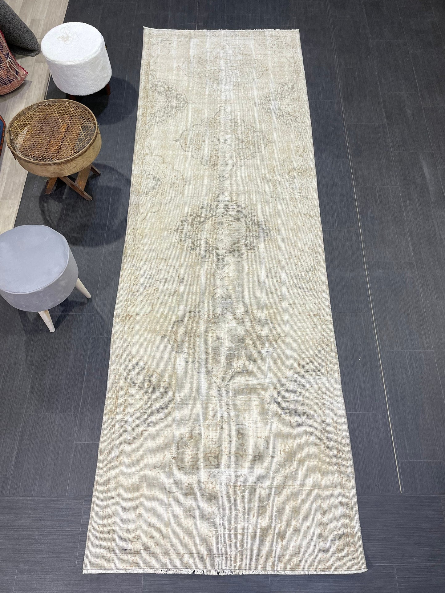 Vintage Persian Runner Rug, 3.6 x 10.8 Handmade Runner Rug, Turkish Runner Rug, Vintage Runner Rug, Hallway Runner, Kitchen Runner Rug