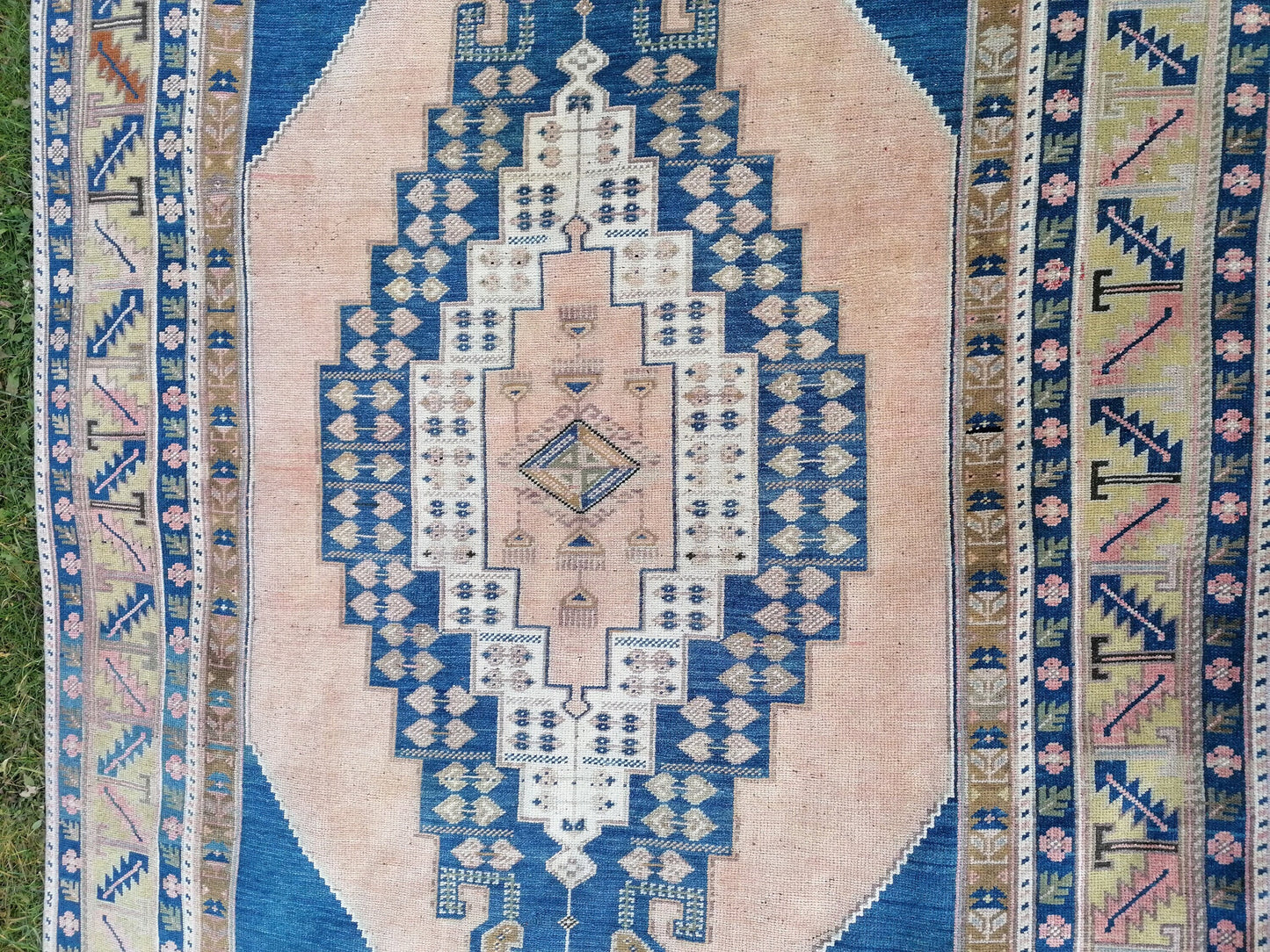 Turkish rug, bohemian rug, vintage rug, turkish oushak rug 10'7x5'9 ft