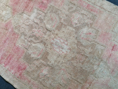 3.7 x 10 Oushak Runner Rug Turkish Runner Rug Pink Vintage Runner Rug Hallway Runner Rug Kitchen Runner Wool Runner Rug Company Wholesalerug