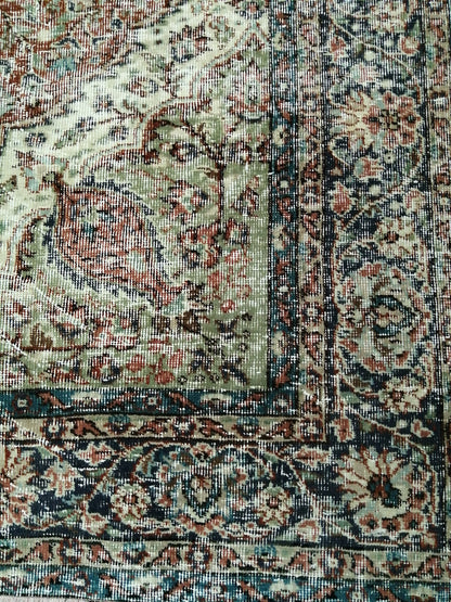 Distressed OUSHAK RUG 6.5 x 9.2 TURKISH Rug Vintage Oushak Runner Rug Vintage Wool Oushak Rug Hand Made Rugs Vintage Turkish Rug