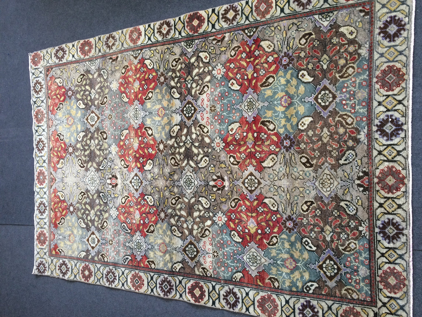 4.9 x 7 OUSHAK RUG TURKISH Oushak Rug Vintage 5x7 Rug Vintage Runner Rug Wool Rug Hand Made Rugs Vintage Turkish Rug