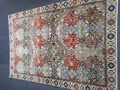 4.9 x 7 OUSHAK RUG TURKISH Oushak Rug Vintage 5x7 Rug Vintage Runner Rug Wool Rug Hand Made Rugs Vintage Turkish Rug