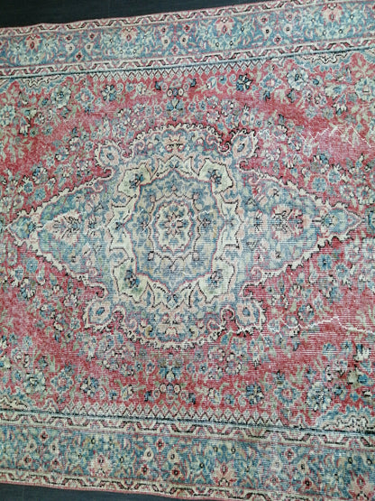 5.3 x 8.3 OUSHAK RUG TURKISH Oushak Rug Vintage Oriental Rug Vintage Runner Rug Wool Rug Hand Made Rugs Vintage Turkish Rug