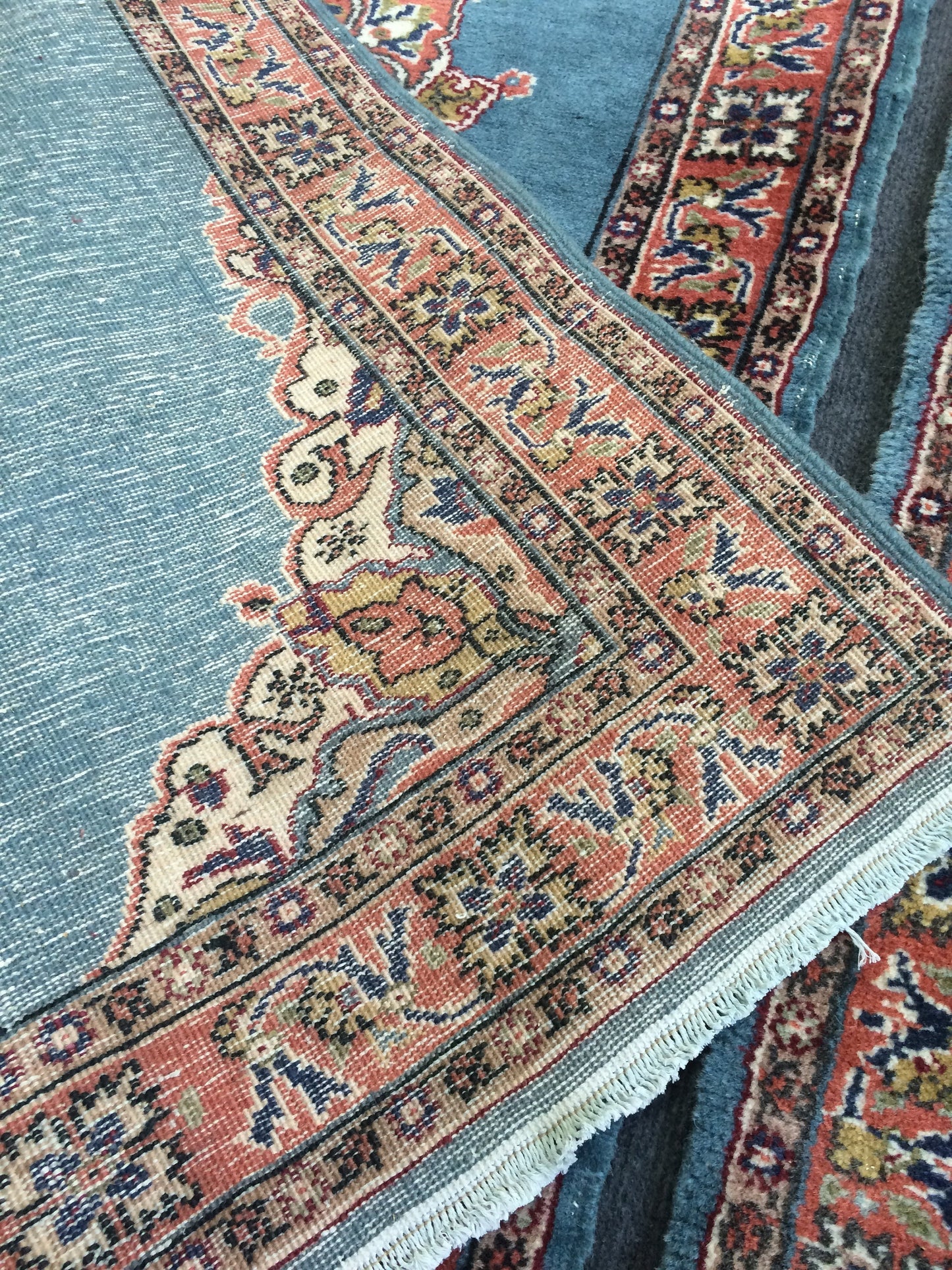 Blue Rugs, TWIN TURKISH  Runner RUG , bold colors Rug,Classic Rug,Oushak Rug, Hand woven Rug, Wool Oushak Rug, Farmhouse Rug