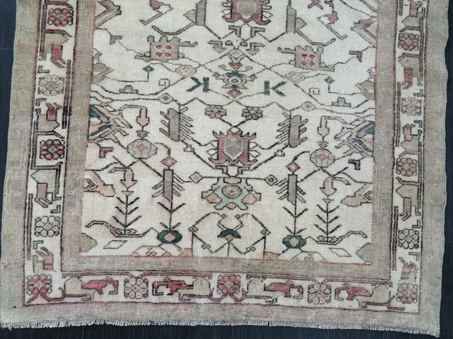 4 X 5 OUSHAK RUG Wool TURKISH Oushak Rug Vintage Oushak Runner Rug Vintage Hand Made Rugs Vintage Turkish Rug