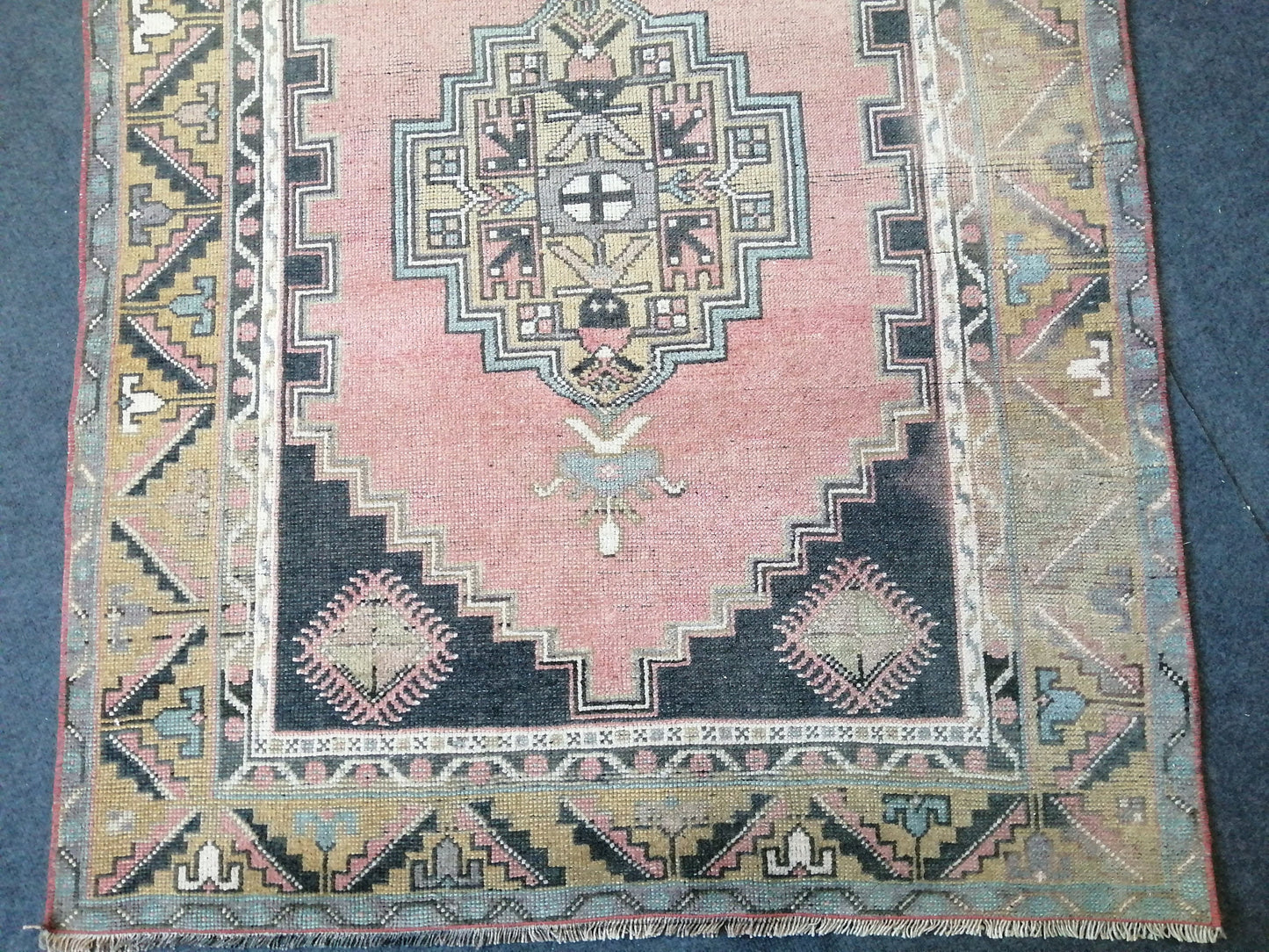 HandMade Rug 4 x7 Hand Crafted Rug, Rustic Rug, Bohemian Rug, Rug Runner, Turkish Rug, Farmhouse Rug, Vintage Rug, Wool Rug Hand Knotted Rug