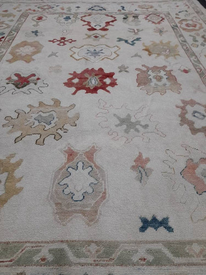 9x12 Vintage OUSHAK RUG Authentic TURKISH Oushak Rug Vintage Oushak Rug Wool Oriental Rug Hand Made Rug Hand Knotted Rug Turkish Natural Dye