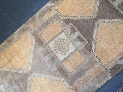 12.2 x 3.8 Oushak Runner Rug Turkish Runner Rug Neutral Vintage Runner Rug Hallway Runner Rug Muted Kitchen Runner Rug Wool Runner Rug Wool