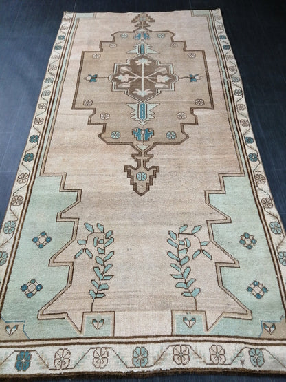 Oushak Runner Rug 4 x 8.2 ft Vintage Runner Rug Vintage Runner Rug Hallway Runner Rug Kitchen Runner Rug Wool Runner Rug Wool Oushak Rug