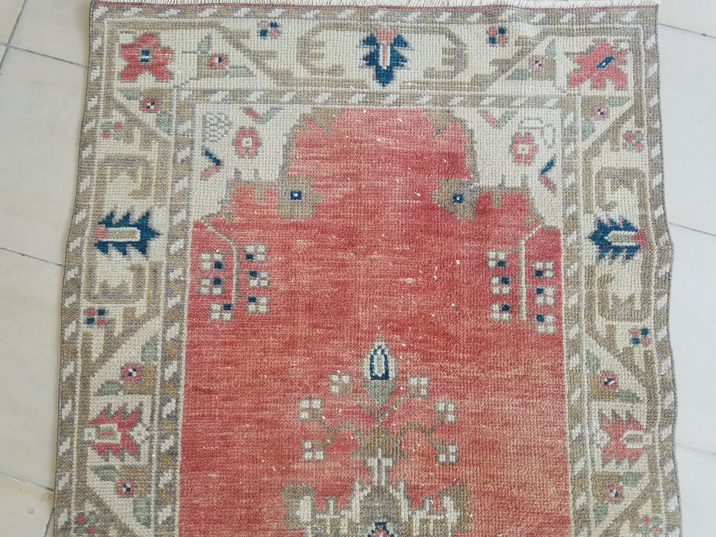 6'3x3'2 handmade vintage rug,wool area rug,
