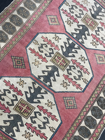 Turkish Rug 5.4 x 7.4 Oushak Rugs, Wool Oriental Rug,Persian Runner Rug Hand Knotted Rug, Vintage Rug, Hand Made Rug  Oriental Rug