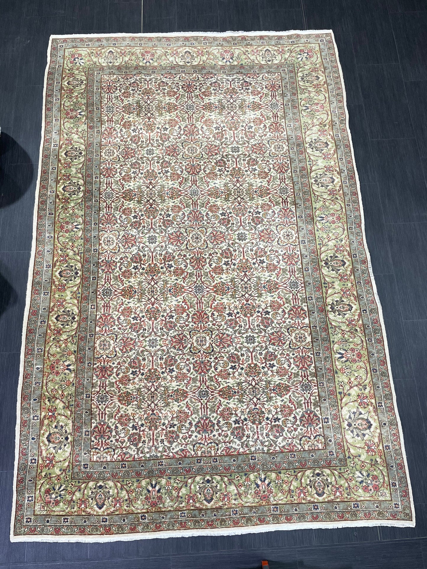Persian RUG Hand Knotted 5.5 x 8.5 Rug Vintage Oushak Rug Vintage Quality Rug Wool Fine Knotted Rug Handmade Rug Vintage Turkish Rug