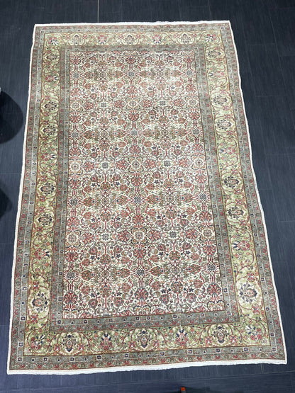 Persian RUG Hand Knotted 5.5 x 8.5 Rug Vintage Oushak Rug Vintage Quality Rug Wool Fine Knotted Rug Handmade Rug Vintage Turkish Rug