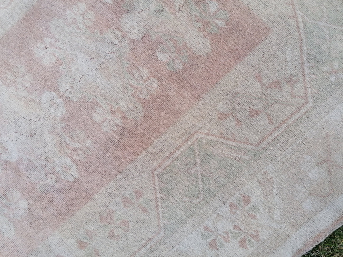 Oushak turkish rug, muted turkish  rug,vintage pastel wool rug,kitchen rug, vintage unique hand made rug bohemian rug 5'2x7'2