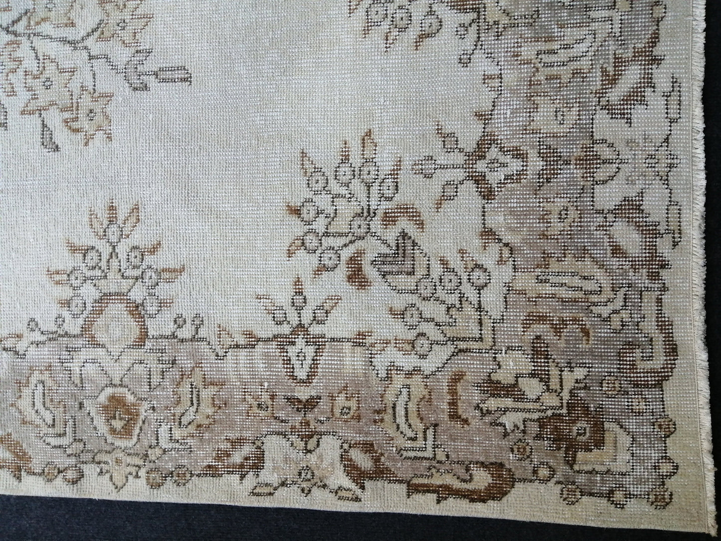 6.2 x 9.9 Vintage Rugs TURKISH HAND MADE Rugs Vintage Turkish Rugs  Muted 6x10 Rug Neutral Turkish Oushak Rug Vintage Oushak Rug, Wool Rug