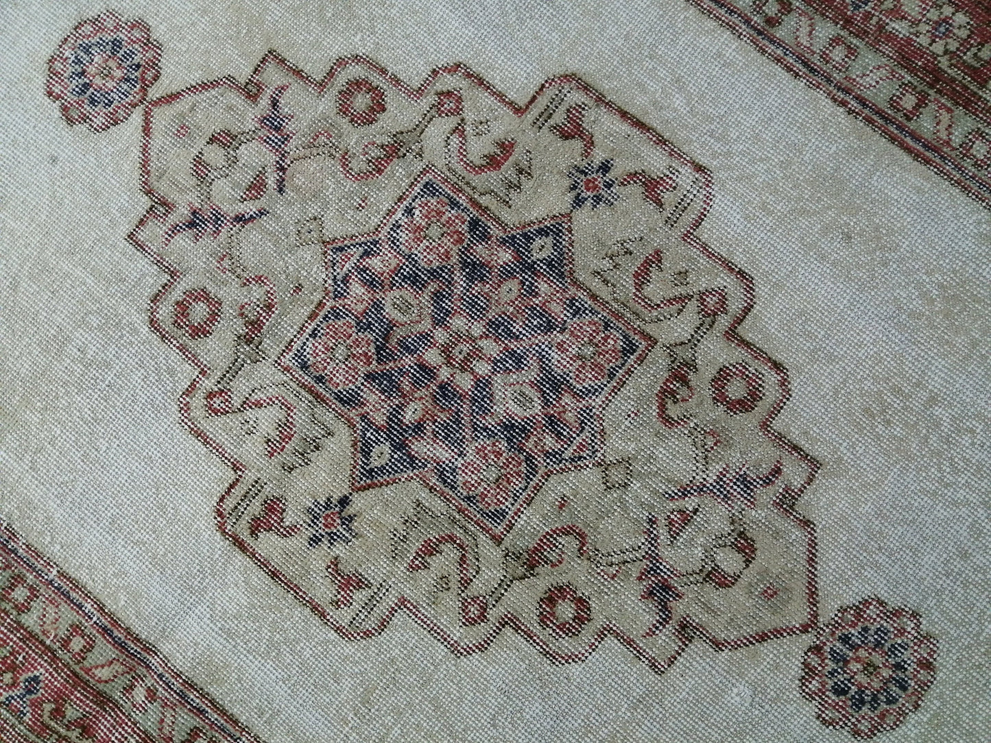 6.9 x 3.9 Rug Handmade Rug Oushak Rug, Rustic Rug Hand Knotted Rug, Rug Runner,Muted  Turkish Rug, Farmhouse Rug, Vintage Rug, Wool rug