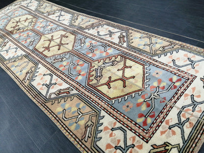 3 x 8.9 Runner Rug Handmade Patchwork Runner Rug Vintage Runner Rug Hallway Runner Rug Kitchen Runner Rug Wool Runner Rug Wool Oushak Rug