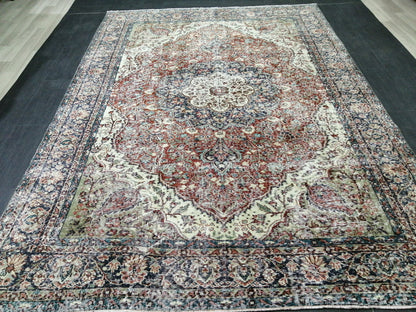 Distressed OUSHAK RUG 6.5 x 9.2 TURKISH Rug Vintage Oushak Runner Rug Vintage Wool Oushak Rug Hand Made Rugs Vintage Turkish Rug