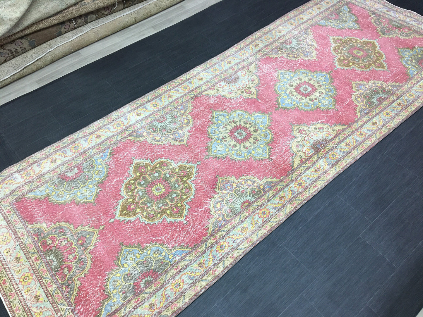 Vintage Handmade Runner 5 x 13 Vintage Runner Hand Knotted TURKISH Runner Vintage Runner Distressed Vintage Persian Muted Runner Rug