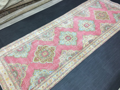 Vintage Handmade Runner 5 x 13 Vintage Runner Hand Knotted TURKISH Runner Vintage Runner Distressed Vintage Persian Muted Runner Rug