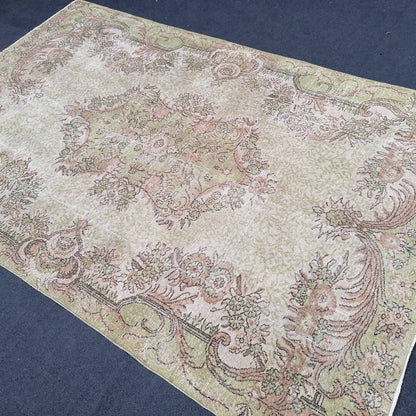 10'x6'6 large vintage rug, oushak turkish rug, floor rug, living room rug