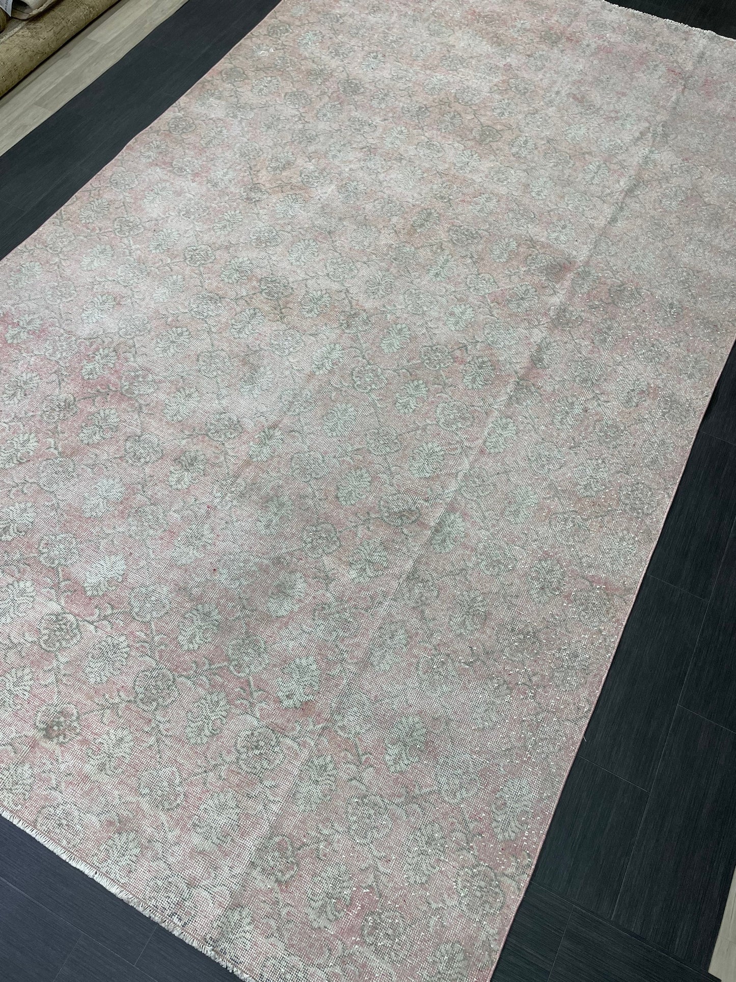 Large Muted Oushak Rug 7.2 x 12 Distressed Rug Vintage Turkish Rug Hand Knotted Rug Vintage Handmade Persian Rug