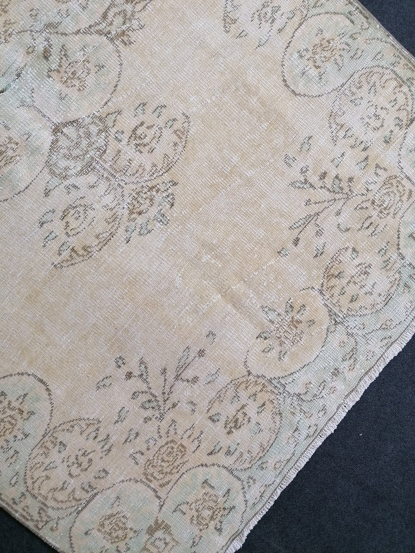 Vintage rug 8'7x5' muted wool oushak rug hand made rugs vintage turkish rug distressed rug