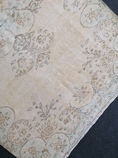 Vintage rug 8'7x5' muted wool oushak rug hand made rugs vintage turkish rug distressed rug